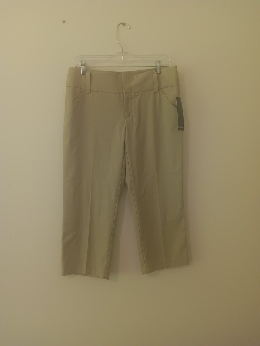 Daisy Fuentes Sand Heather Straight Leg Studio Capri Pants NWT Size 8 - Picture 2 of 6